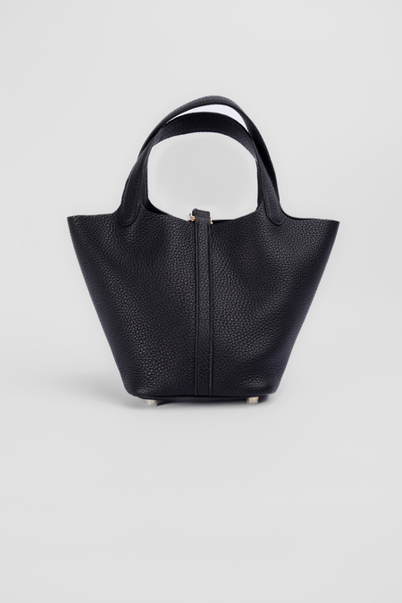 Сумка 30 см черная кожа 039610