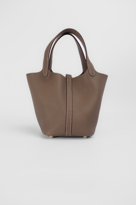 Сумка 30 см серая кожа 039612