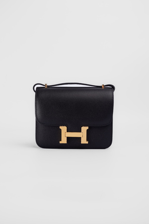 Сумка 18 см золота фурнітура чорна шкіра 039619