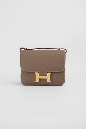 Сумка 18 см золота фурнітура сіра шкіра 039620