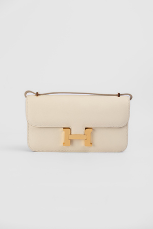 Сумка 23 см золотая фурнитура белая кожа 039622