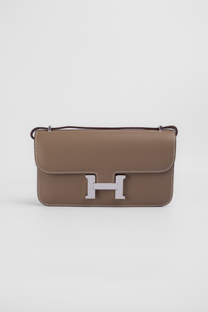 Сумка 23 см срібна фурнітура сіра шкіра 039628