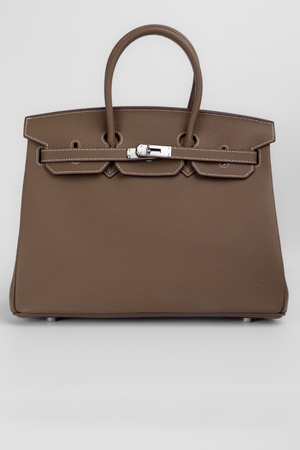 Сумка 35 см срібна фурнітура сіра шкіра 039632