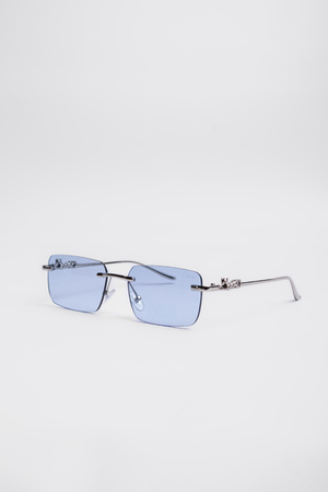 Окуляри блакитна лінза срібні дужки 039719-13