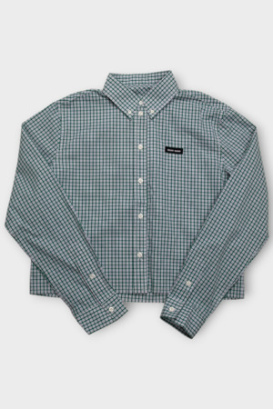 Сорочка зелена в клітинку зелений котон 039884