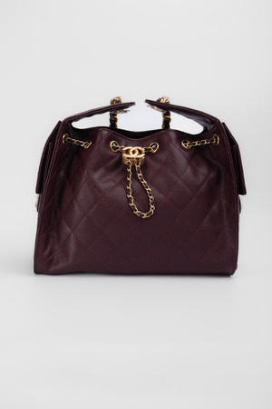 Сумка 26  см золота фурнітура світло-бордова шкіра 039946