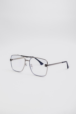 Окуляри прозора лінза срібна оправа 039980-0