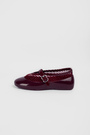 Балетки застібка бордова шкіра-лак 039997