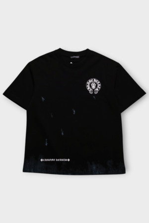 Футболка кругле біле лого чорний котон 040062