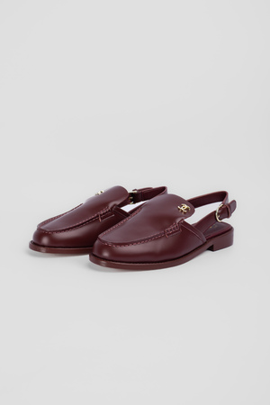 Туфлі золоте лого марсала шкіра 040075