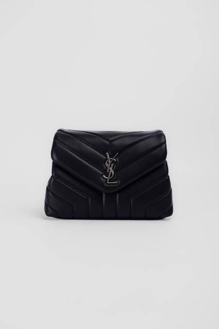 Сумка 20 см срібне лого чорна шкіра 040140