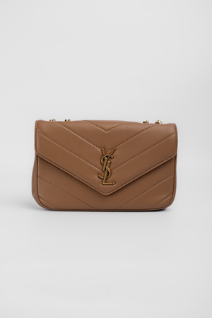 Сумка 23 см золоте лого світло-коричнева шкіра 040144