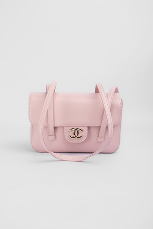 Сумка 22 см золоте лого пудрова шкіра рельеф 040156