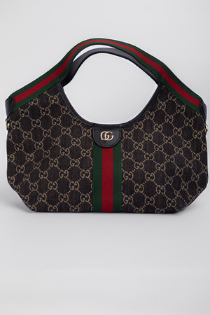 Сумка 38 см монограм темно-сірий текстиль 040165