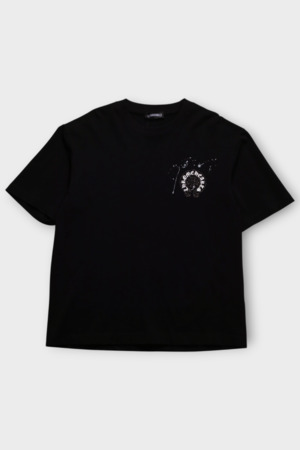 Футболка кругле лого каміння чорний котон 040184