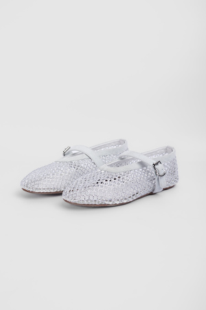 Балетки сітка білий текстиль 040207