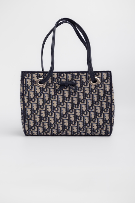 Сумка 26 см серо-синий текстиль 040512