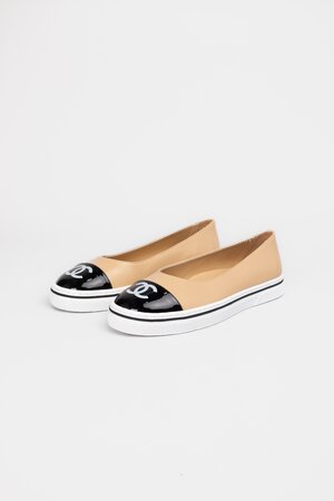 Балетки бежева шкіра 041197