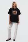 Футболка з золотим принтом чорний коттон 041311
