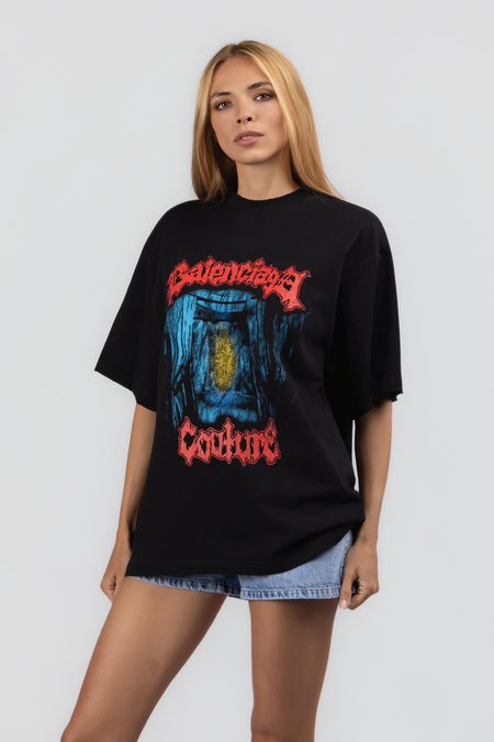 Футболка couture черный котон 041621